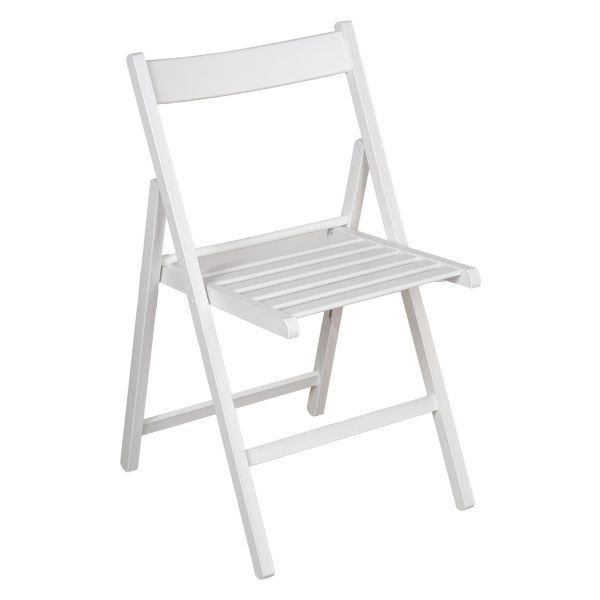 Chaise pliante en bois blanc