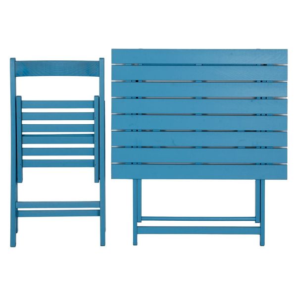 Chaise pliante en bois bleu - 27,90