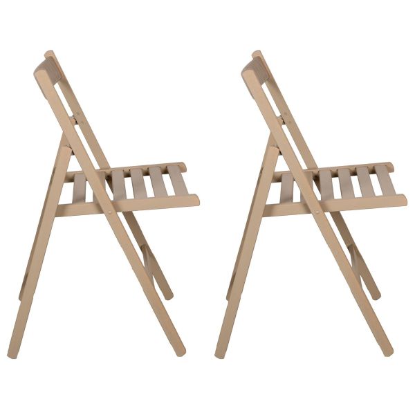 Chaise pliante en bois (Lot de 2)