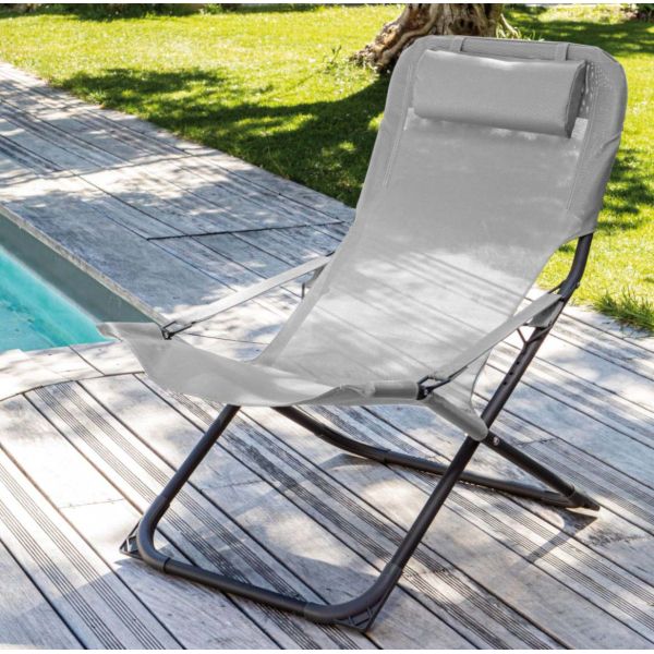 Chaise relax en acier et toile Easy - PROLOISIRS