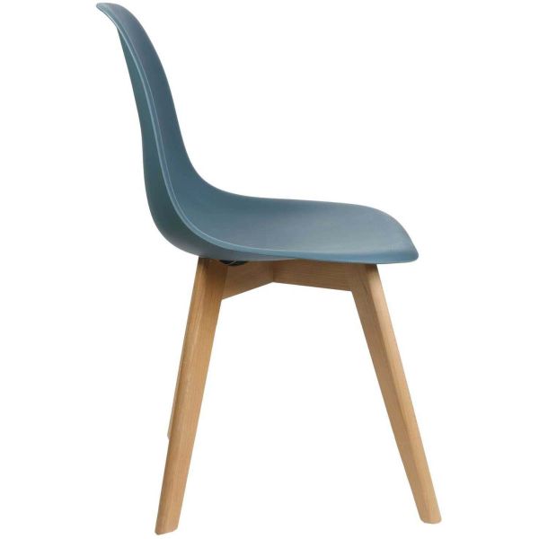 Chaise scandinave en hëtre et polypropylène (Lot de 2) - 5