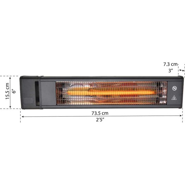 Chauffage extérieur en aluminium et fibre de carbone 1800 W - PAA-0385