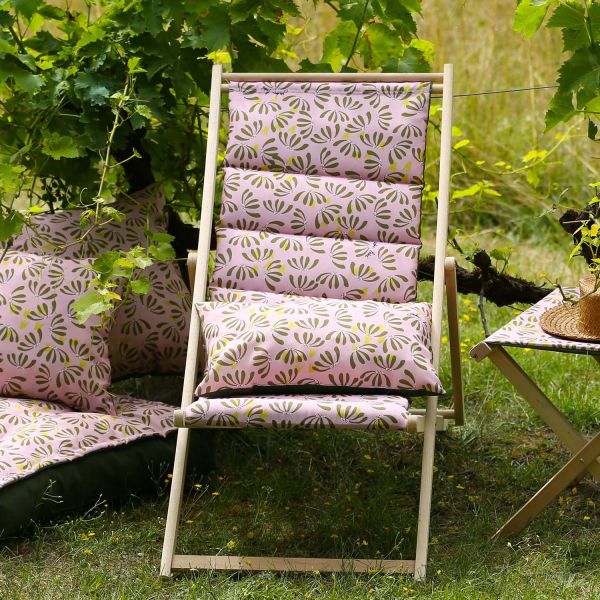 Chilienne matelassée en tissu imprimé Délicatesse - JARDIN PRIVE