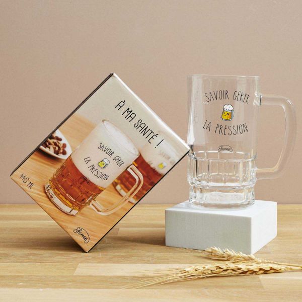 Chope à bière en verre Humour 440 ml - 5