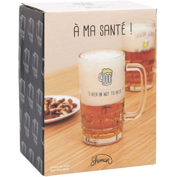 Chope à bière en verre Humour 440 ml - 14,90