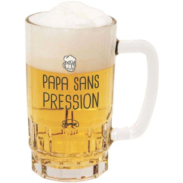 Chope à bière en verre Humour 440 ml