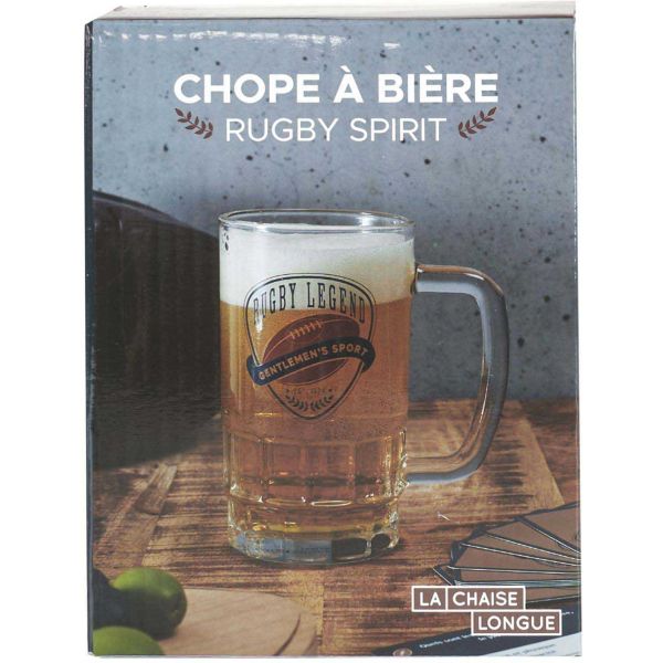 Chope à bière en verre Rugby - LAC-0343