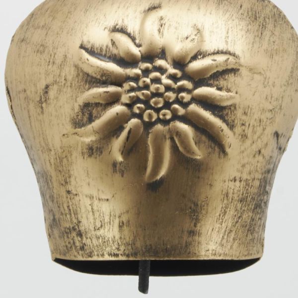 Cloche en métal doré antique Edelweiss - AUBRY GASPARD