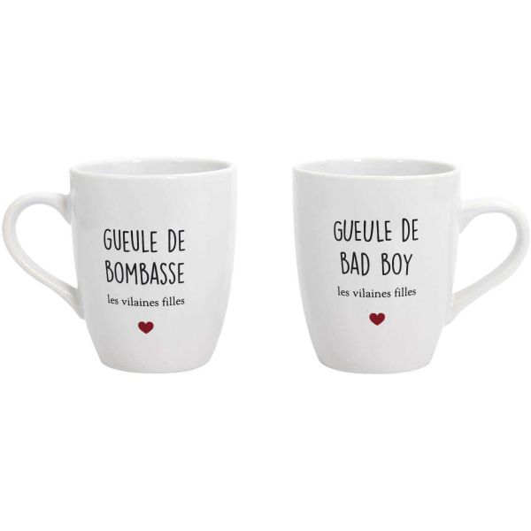 Coffret 2 mugs inscriptions humour