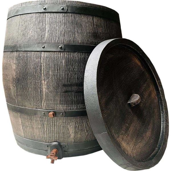 Collecteur d'eau en polyéthylène avec robinet chromé Barrel