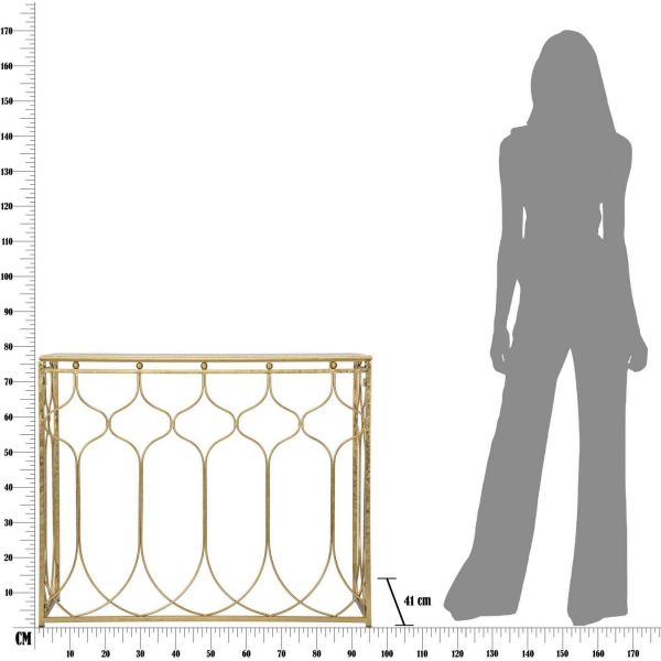 Console en métal doré Arab 96.5 x 41 x 78 cm - MAU-0175