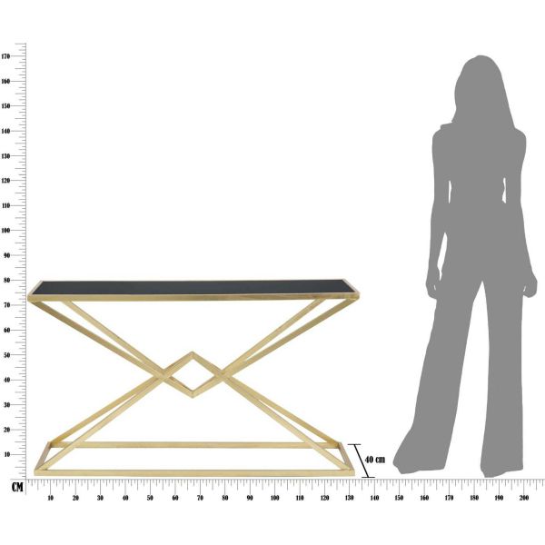 Console en métal et verre Piramid 130 x 40 x 75 cm - MAU-0157