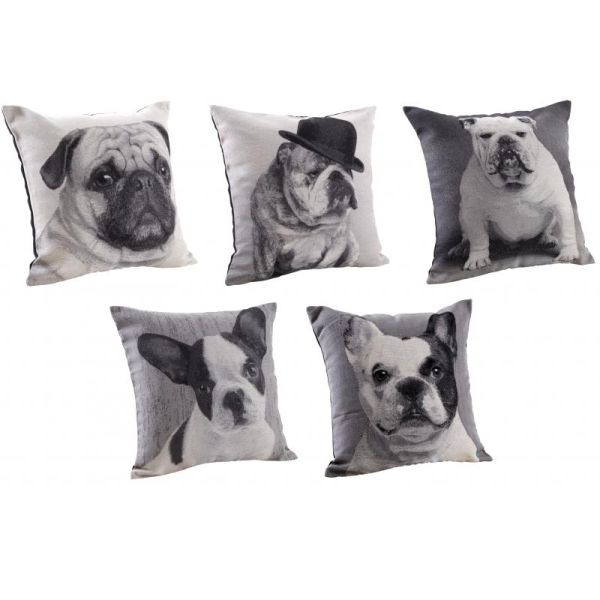 Coussin chien en coton (Lot de 5)