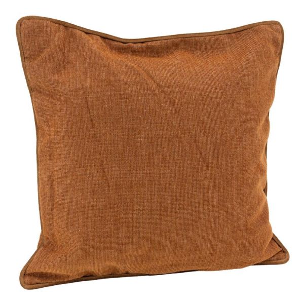 Coussin en coton velours Rouille