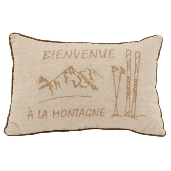 Coussin en lin et coton Bienvenue à la Montagne - AUB-6771