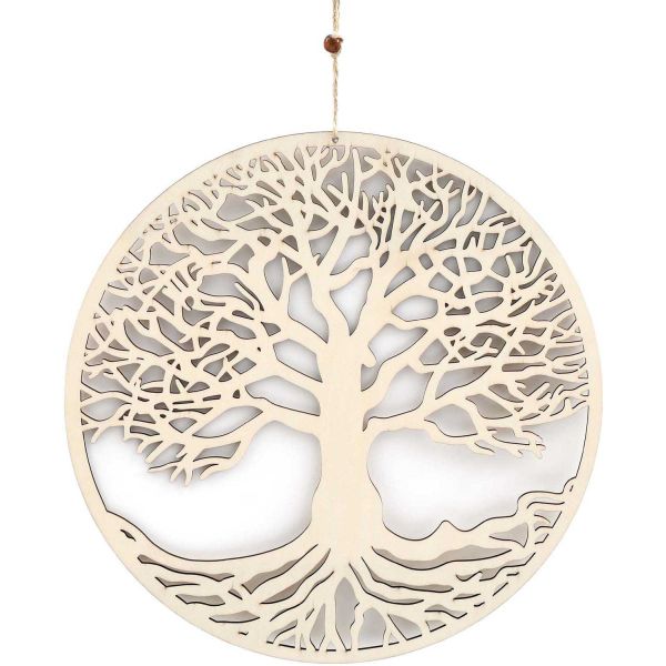 Décoration murale Arbre de vie en bois sculpté 40 cm