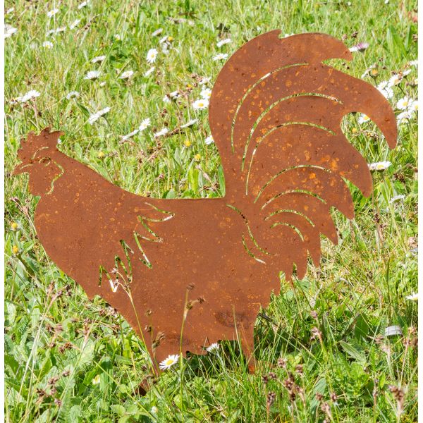 Décors de jardin en métal poule + coq (lot de 2) - 5