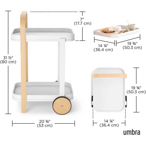 Desserte en acier 2 plateaux  Bellwood - UMB-0593