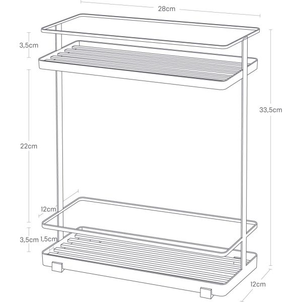 Desserte en métal 2 niveaux Rack - YAM-0173