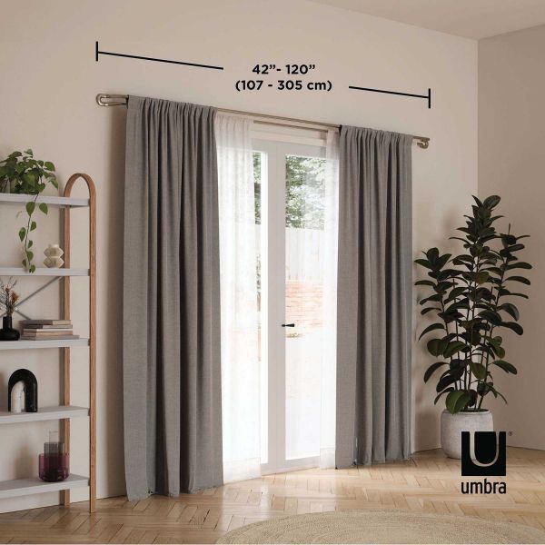 Double tringle à rideaux extensible Midnight - UMB-0732