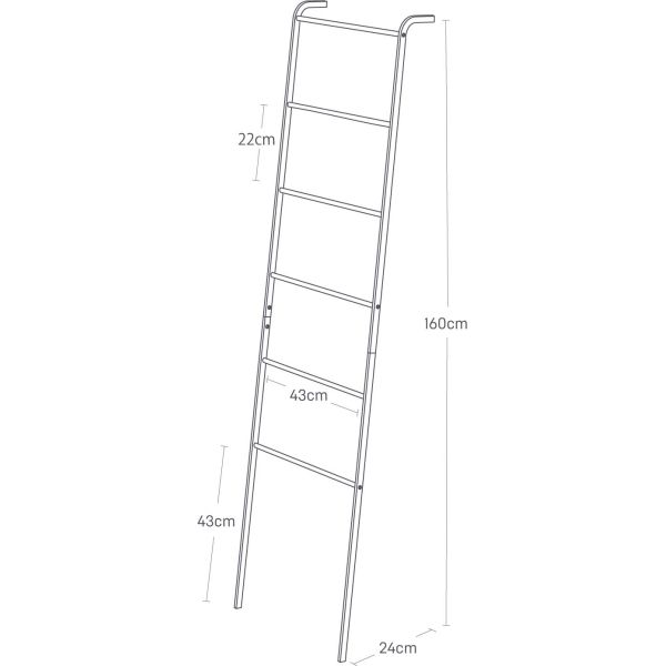 Echelle porte serviettes en acier et bois Tower - YAM-0144