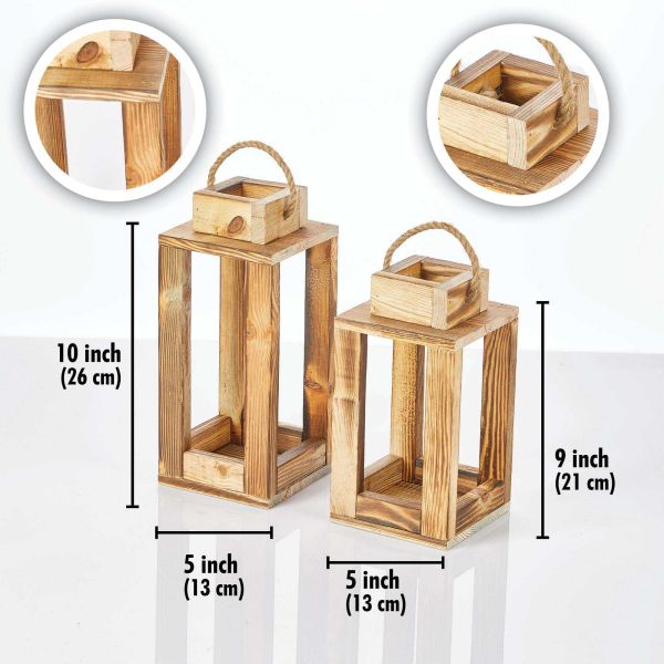 Ensemble de 2 lanternes en bois - ASI-1007