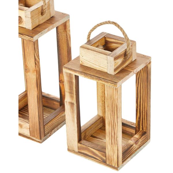 Ensemble de 2 lanternes en bois - 19,90