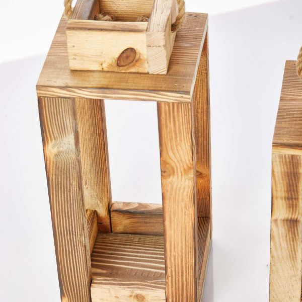 Ensemble de 2 lanternes en bois - 5