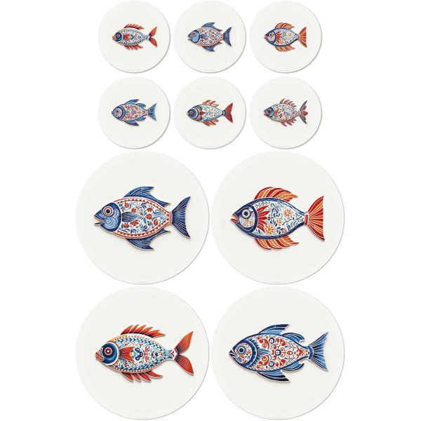 Ensemble sets de table en vinyle et dessous de verre Fish