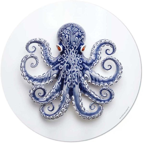 Ensemble sets de table en vinyle 38 cm et dessous de verre Octopus - 5