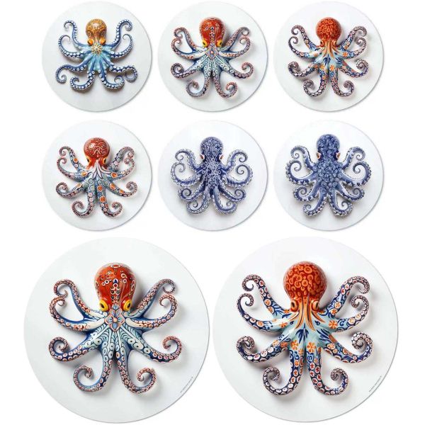 Ensemble sets de table en vinyle 38 cm et dessous de verre Octopus