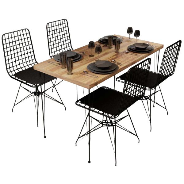 Ensemble table et 4 chaises Pure