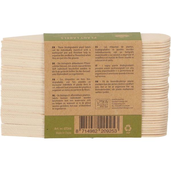 Etiquettes pour plantes en bouleau (Lot de 40) - 7