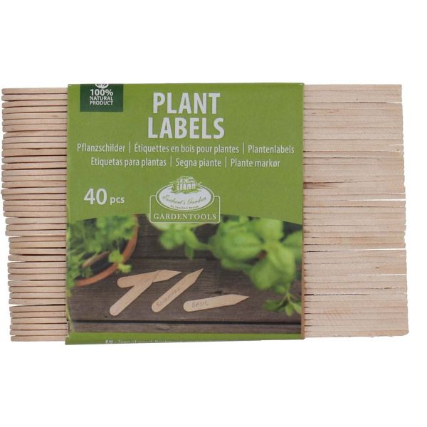 Etiquettes pour plantes en bouleau (Lot de 40) - 5