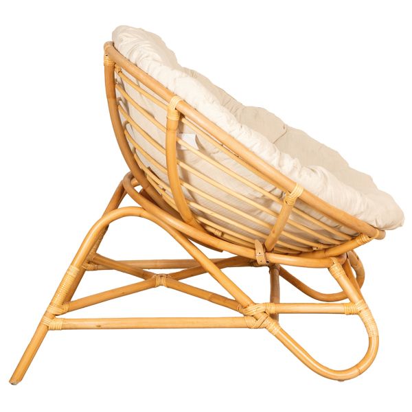 Fauteuil Papasan en rotin + coussin - 5