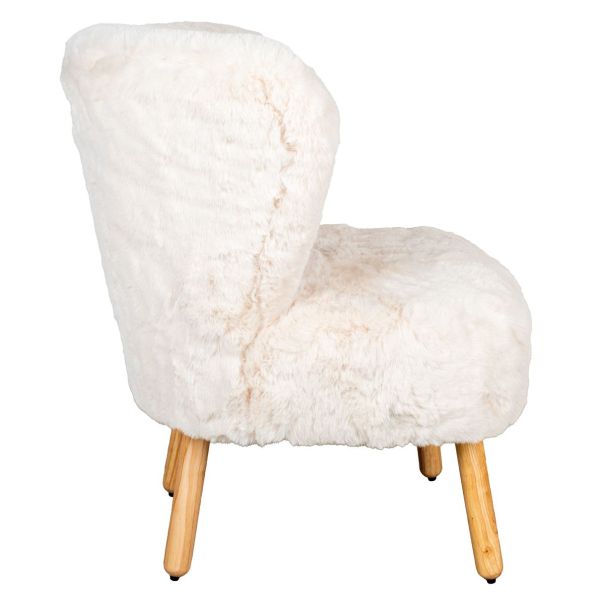 Fauteuil effet fourrure blanche - 6