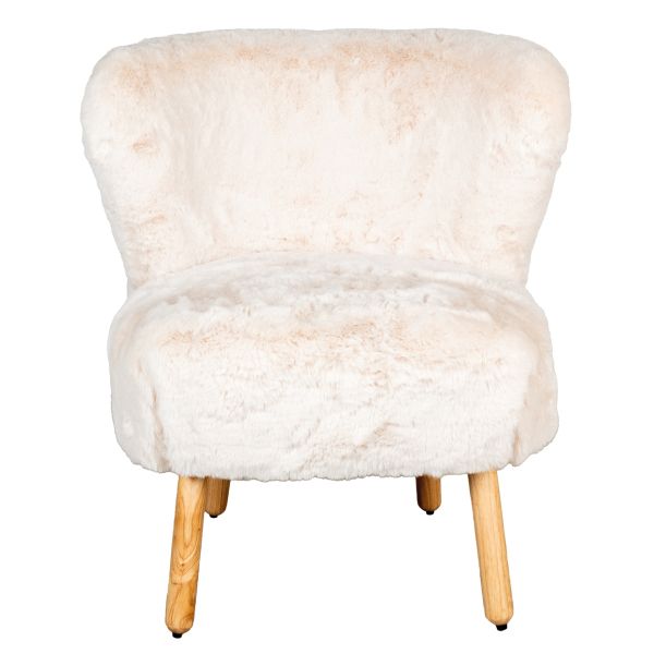 Fauteuil effet fourrure blanche - AUB-6913