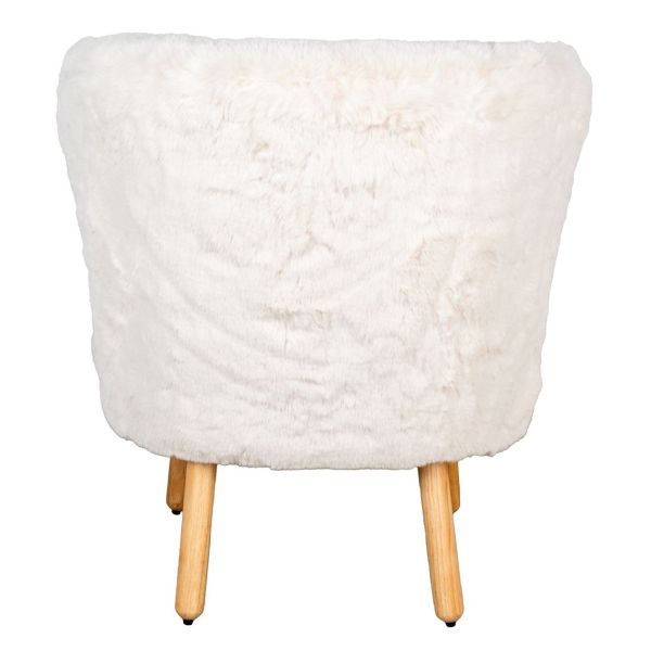 Fauteuil effet fourrure blanche - 7