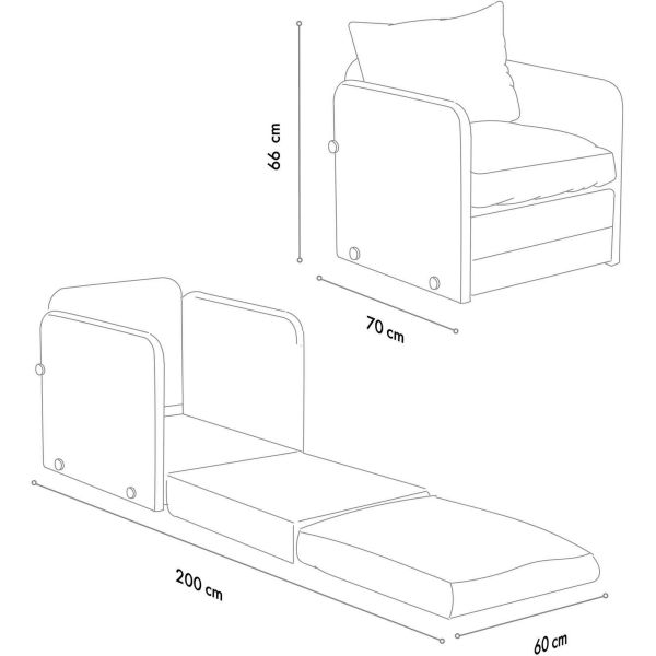 Fauteuil convertible en tissu Saga - ASI-1126