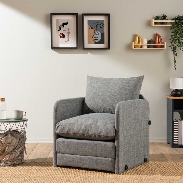 Fauteuil convertible en tissu Saga - 7