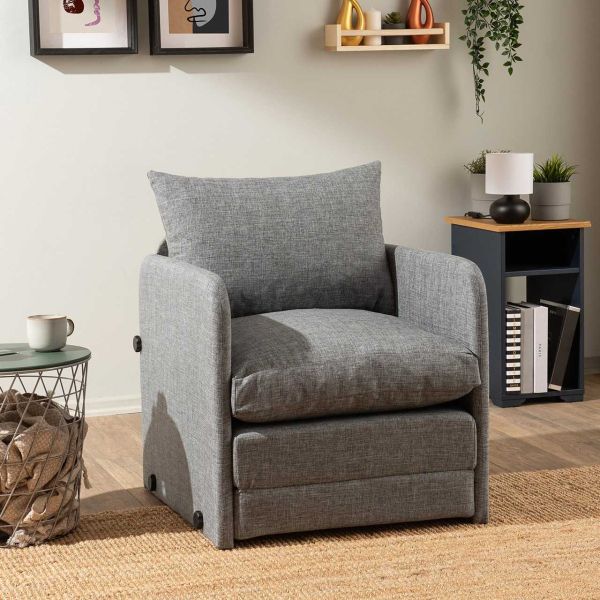 Fauteuil convertible en tissu Saga - 8