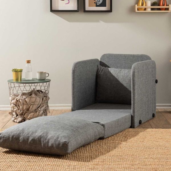 Fauteuil convertible en tissu Saga - HANAH HOME