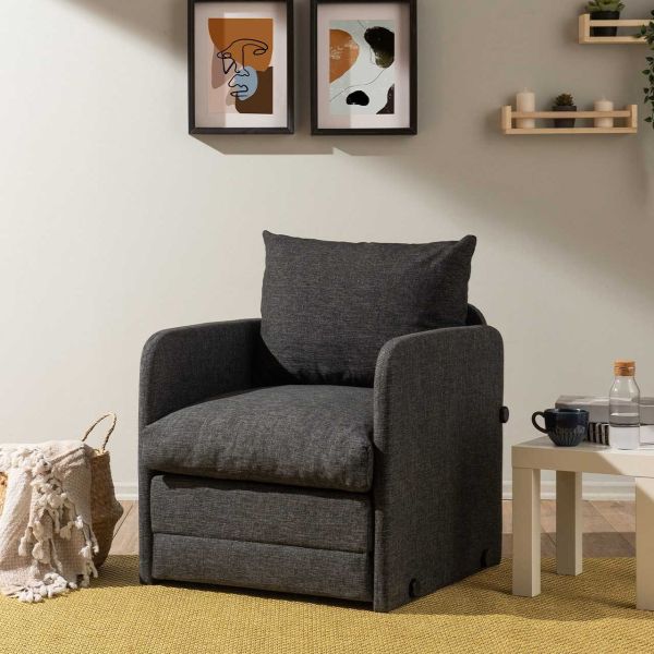 Fauteuil convertible en tissu Saga - 7