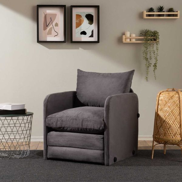 Fauteuil convertible en tissu Saga - 7