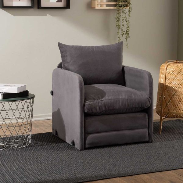 Fauteuil convertible en tissu Saga - 8