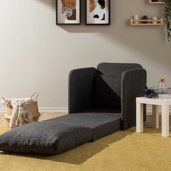 Fauteuil convertible en tissu Saga - HANAH HOME