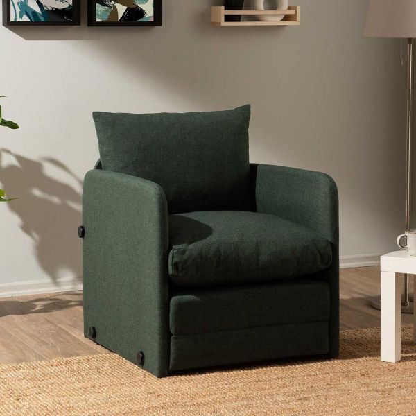 Fauteuil convertible en tissu Saga - 8