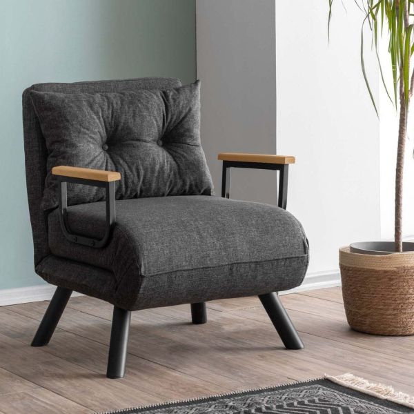 Fauteuil convertible en tissu Sando - HANAH HOME