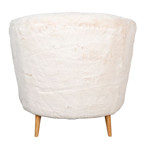 Fauteuil effet fourrure blanche - AUB-6908