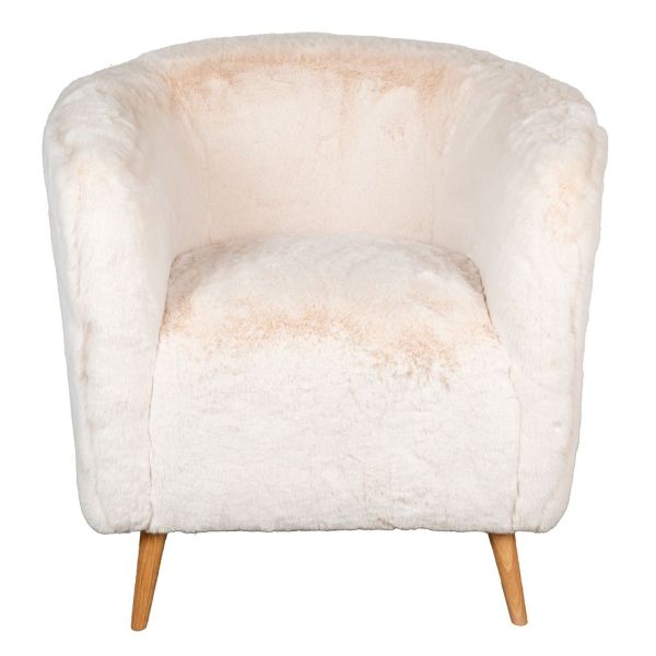 Fauteuil effet fourrure blanche - 6